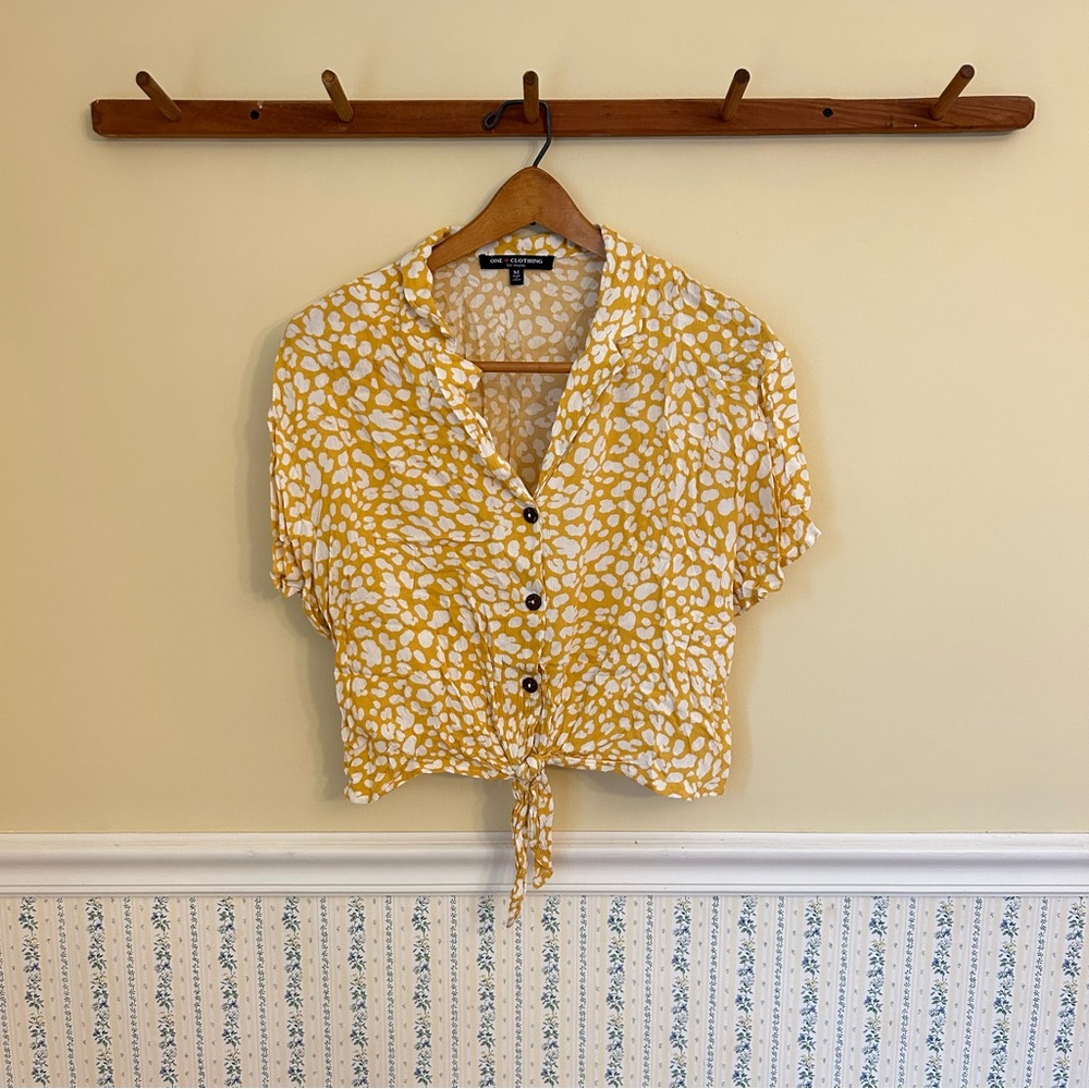 One Clothing Animal Print Tie Top